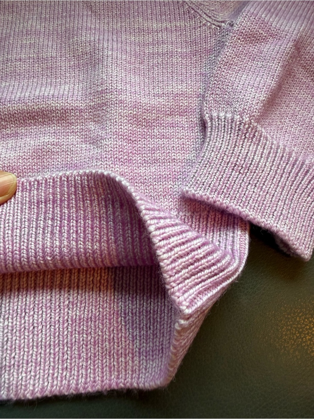 NWT Misha & Puff Mini Rodini Lavender Knit Sweater with Green Scallop Collar - Picture 3 of 7